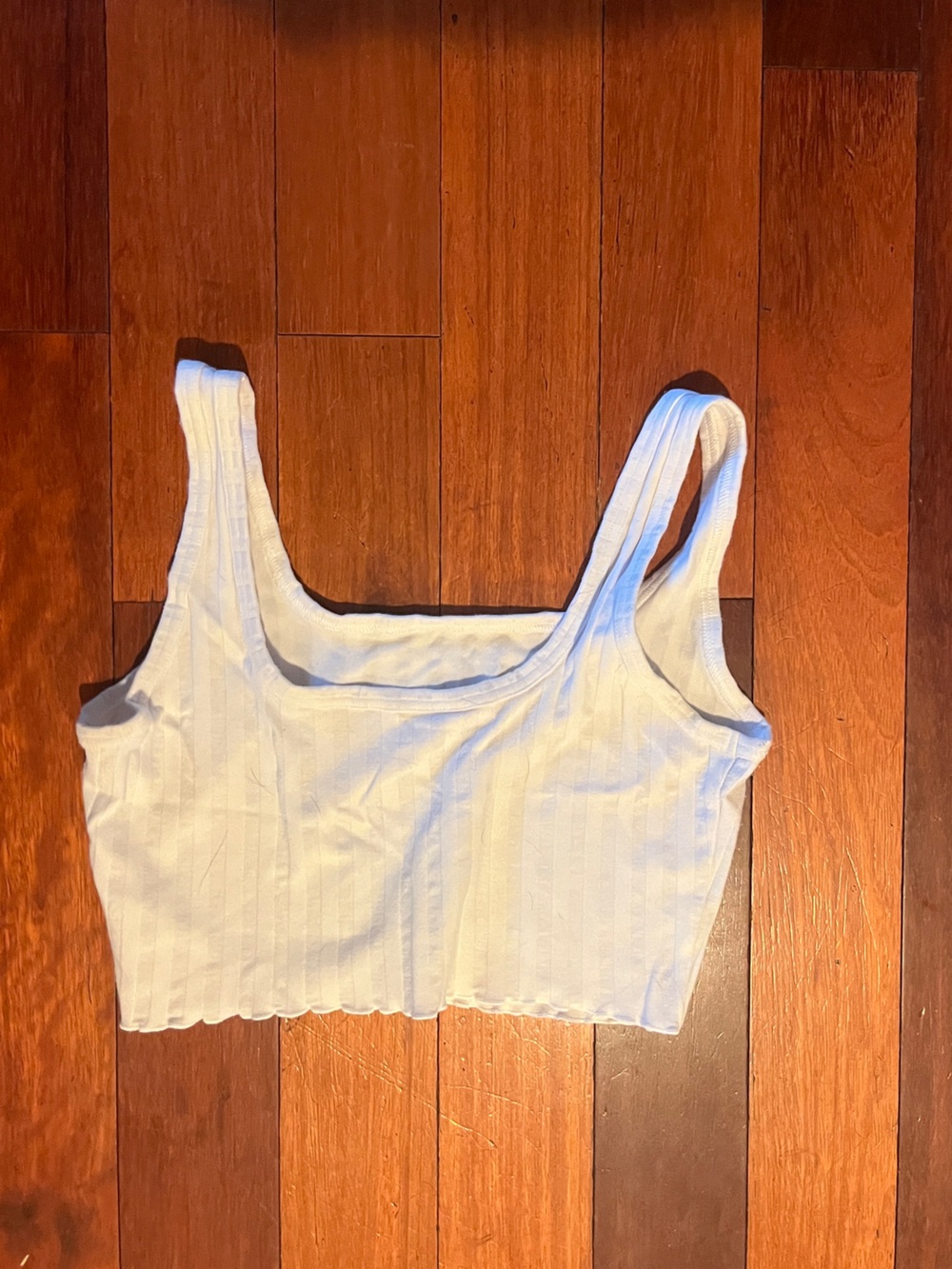 Offline White Ribbed Crop Tank Top - Picture 3 of 3